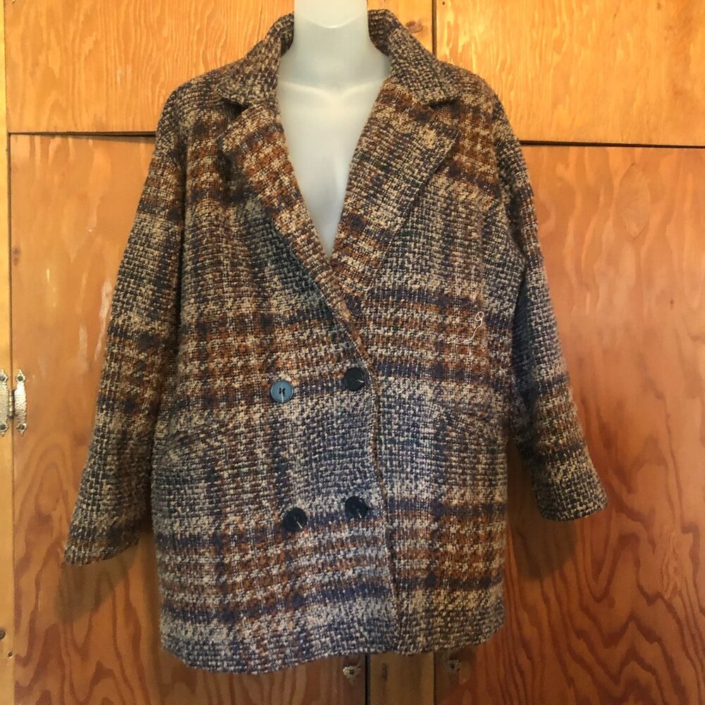 L3H Ladies Plaid Peacoat Jacket - Fall/Winter - Used, Size Loose Fit, M